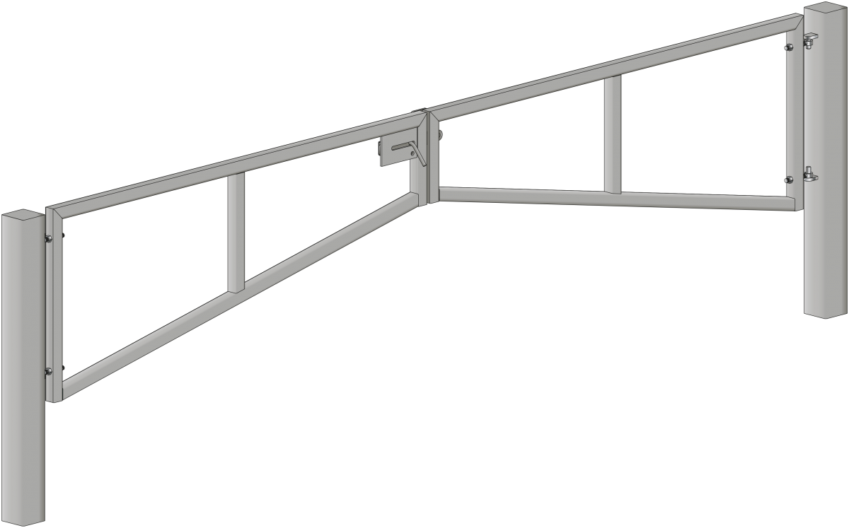 This Gate Is Based On A Rigid Rectangular Form Complete - Metal Swing Barrier Gate (1200x747), Png Download