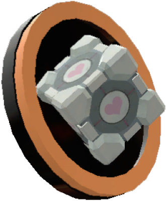 Companion Cube Pin - Circle (640x640), Png Download