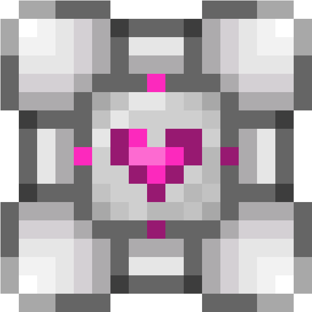 Companion Cube - 8 Bit Youtube Png (1184x1184), Png Download