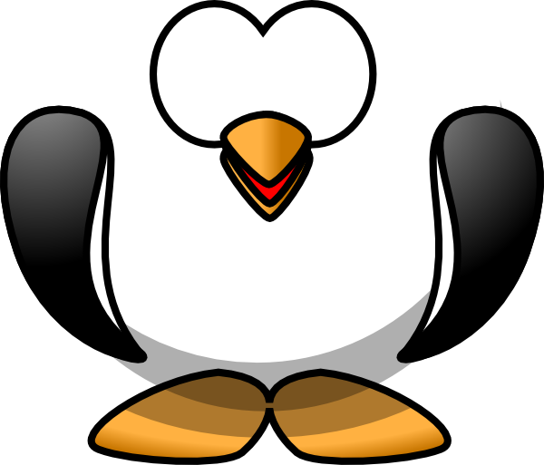 Penguin With Beak Slightly Open Clip Art - Penguin Beak Clipart (600x513), Png Download