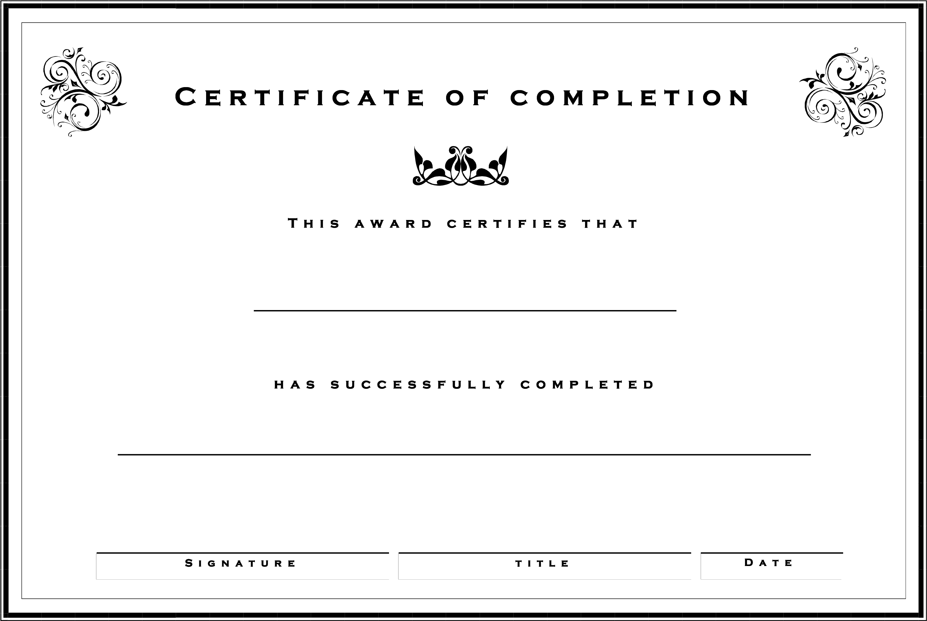 Certificates Of Completion Templates - Certificate Of Completion Of Delivery (3508x2480), Png Download