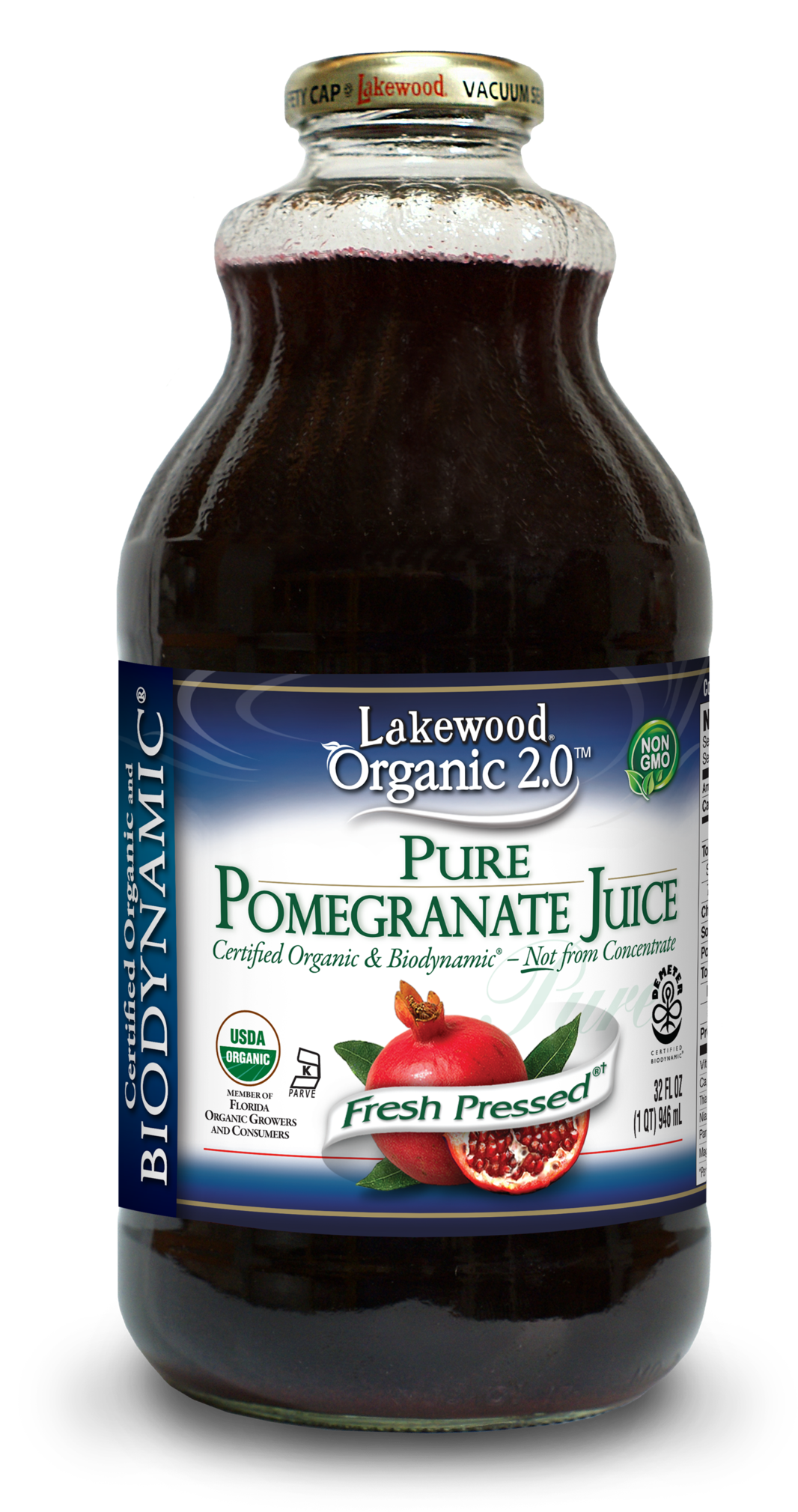 Lakewood Biodynamic® Pure Pomegranate Juice, 32 Ounce - Lakewood Organic Pure Beet Juice (1162x2048), Png Download