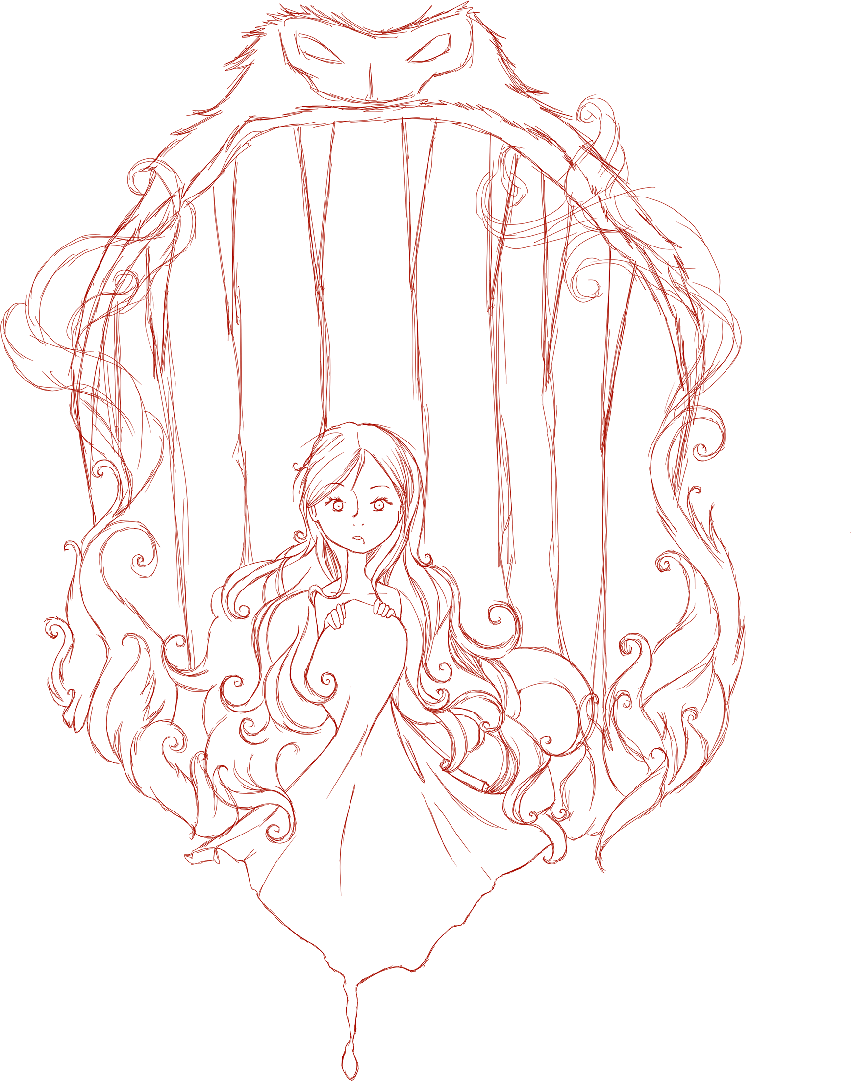 The Little Red Riding Hood - Sketch (1920x2560), Png Download