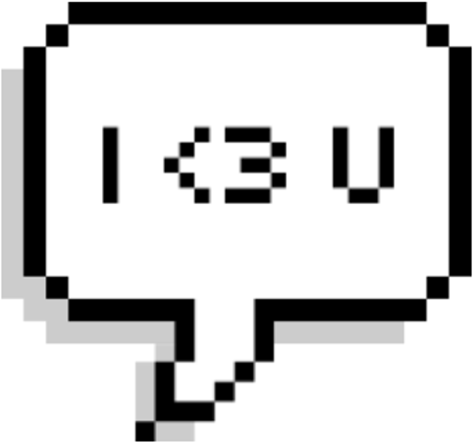 Love Sticker - Bts Pixel Bubble (1024x987), Png Download