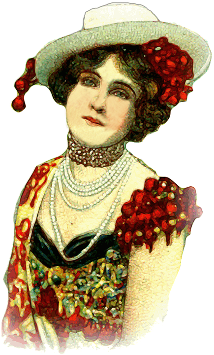 Woman, Lady, Vintage, Girl, Fashion, Female, Beauty - Illustration (435x720), Png Download