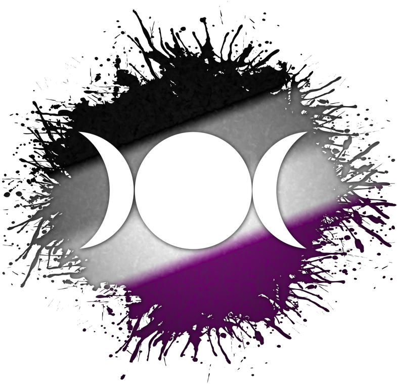 Triple Goddess Moon Symbol Silhouetted Out Of Asexual - Atheist Lgbt Liberal Window Decal (800x800), Png Download
