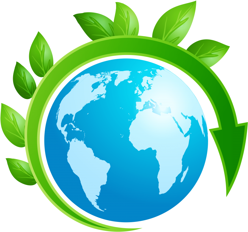 Free Png Download Earth Planet With Leaves Clipart - World Map (850x795), Png Download