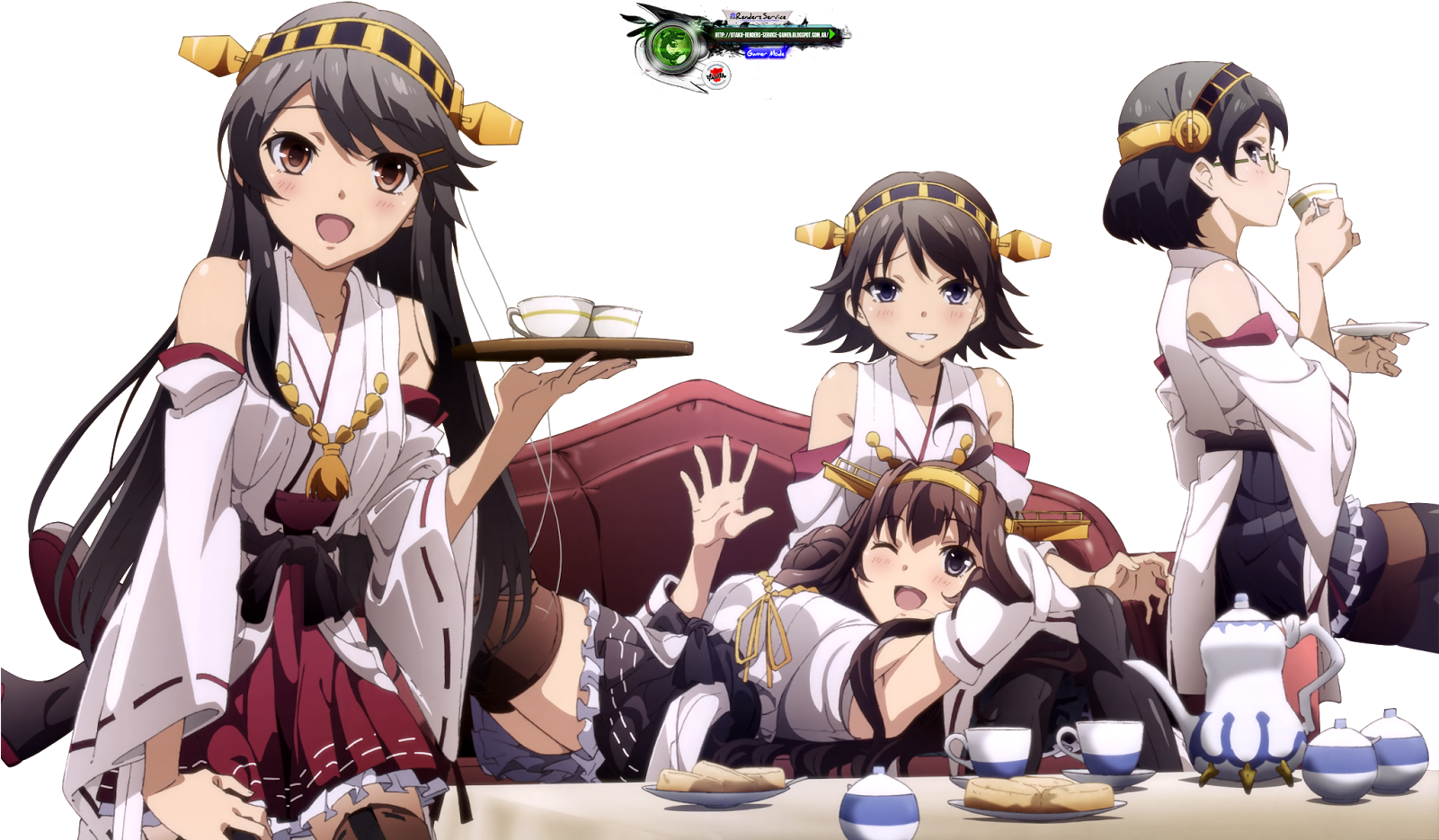 Chrono Trigger Anime Wallpaper - Kancolle Kongou Sisters (1600x953), Png Download