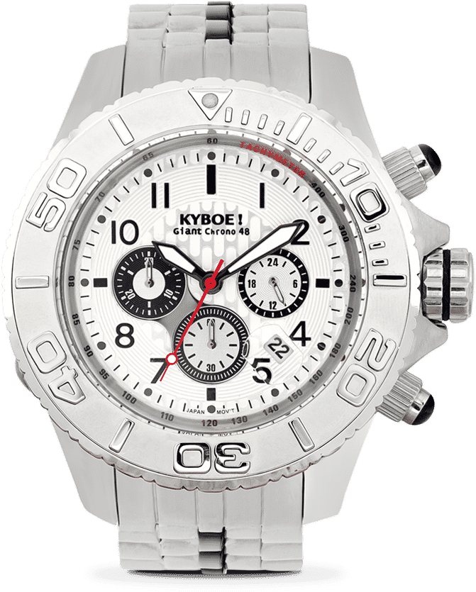 Kyboe Chrono Steel Silver Duo - Analog Watch (800x850), Png Download
