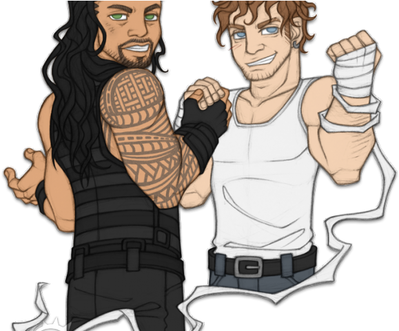 Roman Reigns Clipart Wrestling - Wwe Anime Roman Reigns (640x480), Png Download