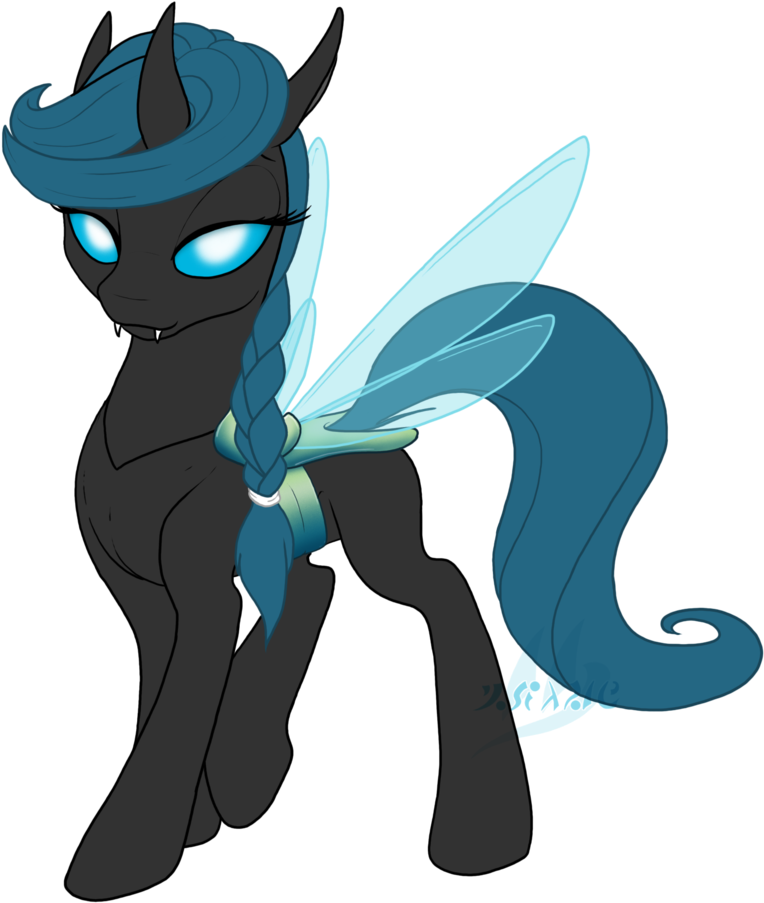 Drake, Braid, Changeling, Changeling Oc, Female, Horn, - Female Mlp Changeling Fanart (965x1024), Png Download