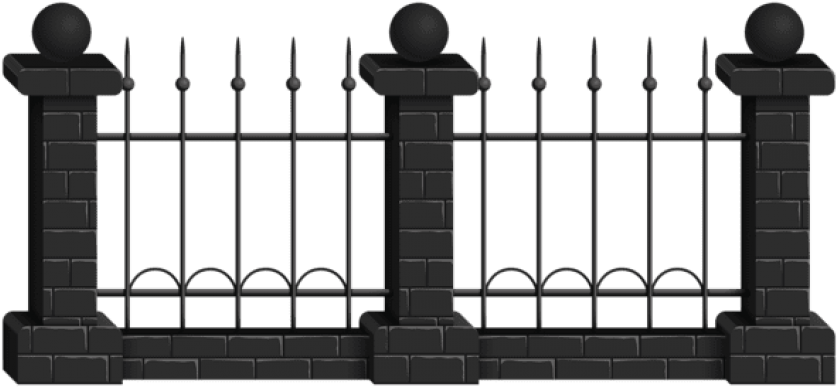 Free Png Download Black Fence Clipart Png Photo Png - Baluster (850x394), Png Download
