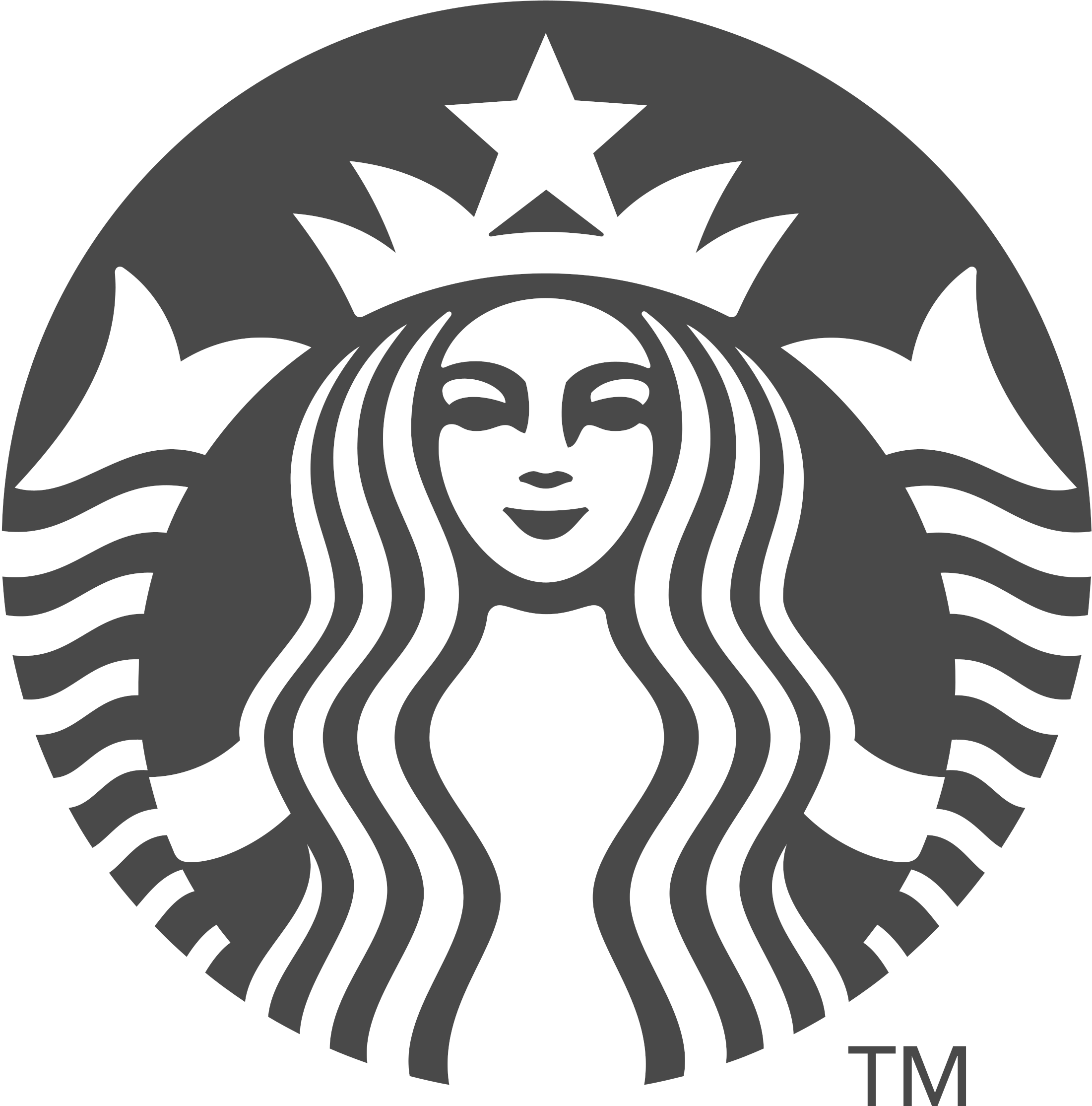 Starbucks Logo Black And White - Starbucks New Logo 2011 (2400x2427), Png Download