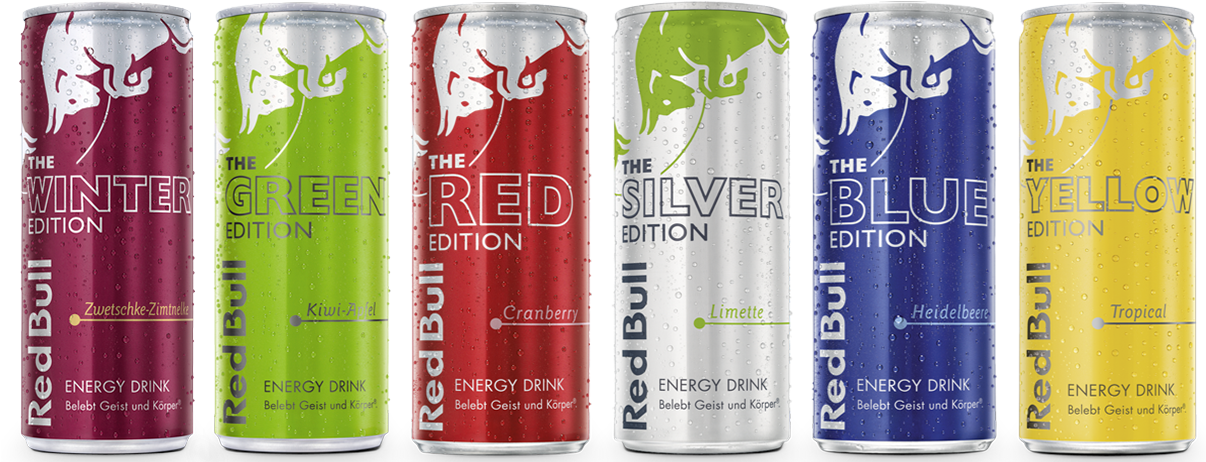 Red Bull Editions - Red Bull All Flavours (1205x468), Png Download