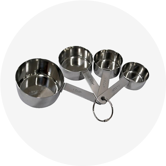 Stainless Steel Mixing Measuring Cup Set - Circle (640x640), Png Download