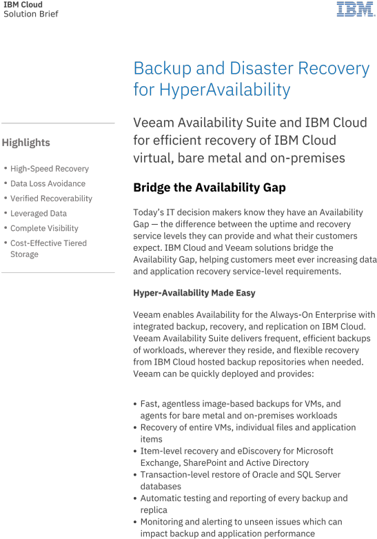 Veeam Backup And Recovery For Ibm Cloud - Errata Sheet Deposition (636x901), Png Download