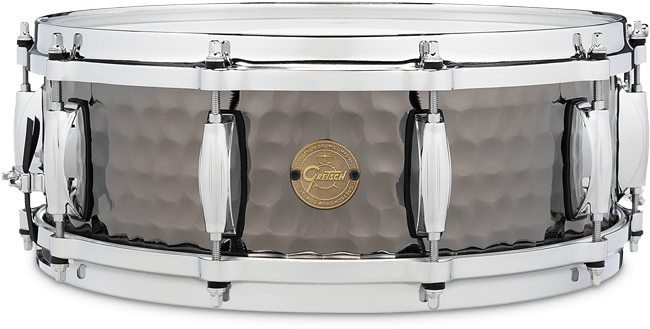 Gretsch Hammered Black Steel Snare Drum - Snare Drum (800x507), Png Download