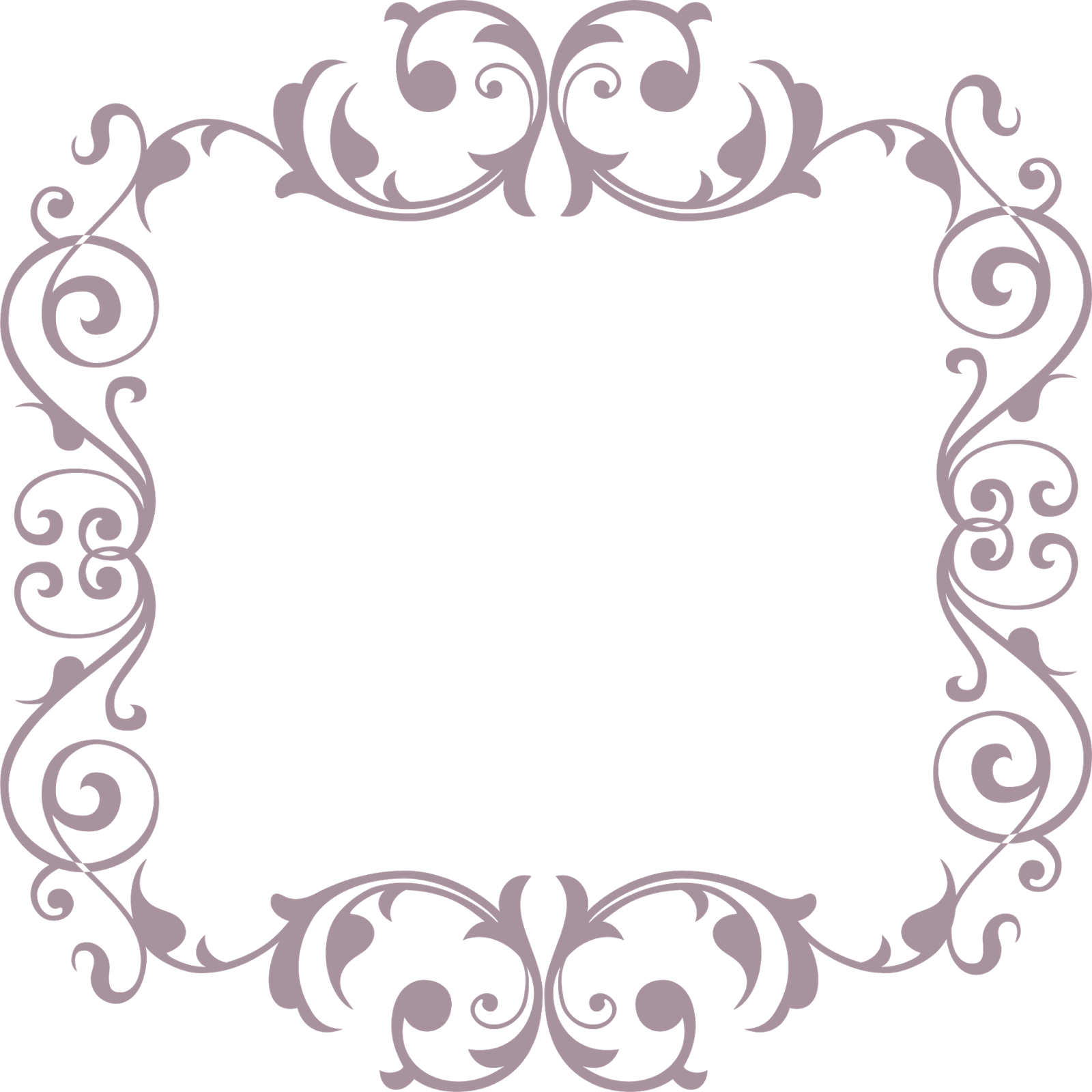 Scrollwork Cross Frame Clipart - Moldura Arabesco Retangular Png (1600x1600), Png Download
