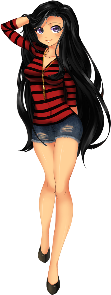 391 X 1000 42 - Caricaturas Con Cabello Negro (391x1000), Png Download