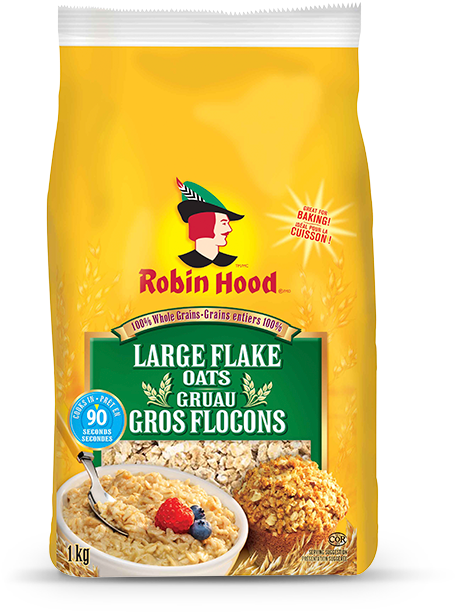 Robin Hood® Large Flake Oats - Quaker Large Flake Oats (640x735), Png Download