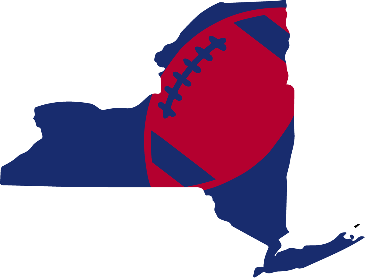 New York Football Design - New York State Transparent (1200x916), Png Download