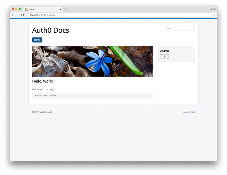 The Auth0 Login Button Will Now Appear In The Location - Gantry 5 Templates Free (750x579), Png Download