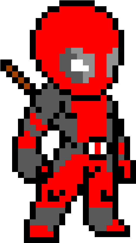 Dead Pool - Deadpool Pixel Art (860x1000), Png Download
