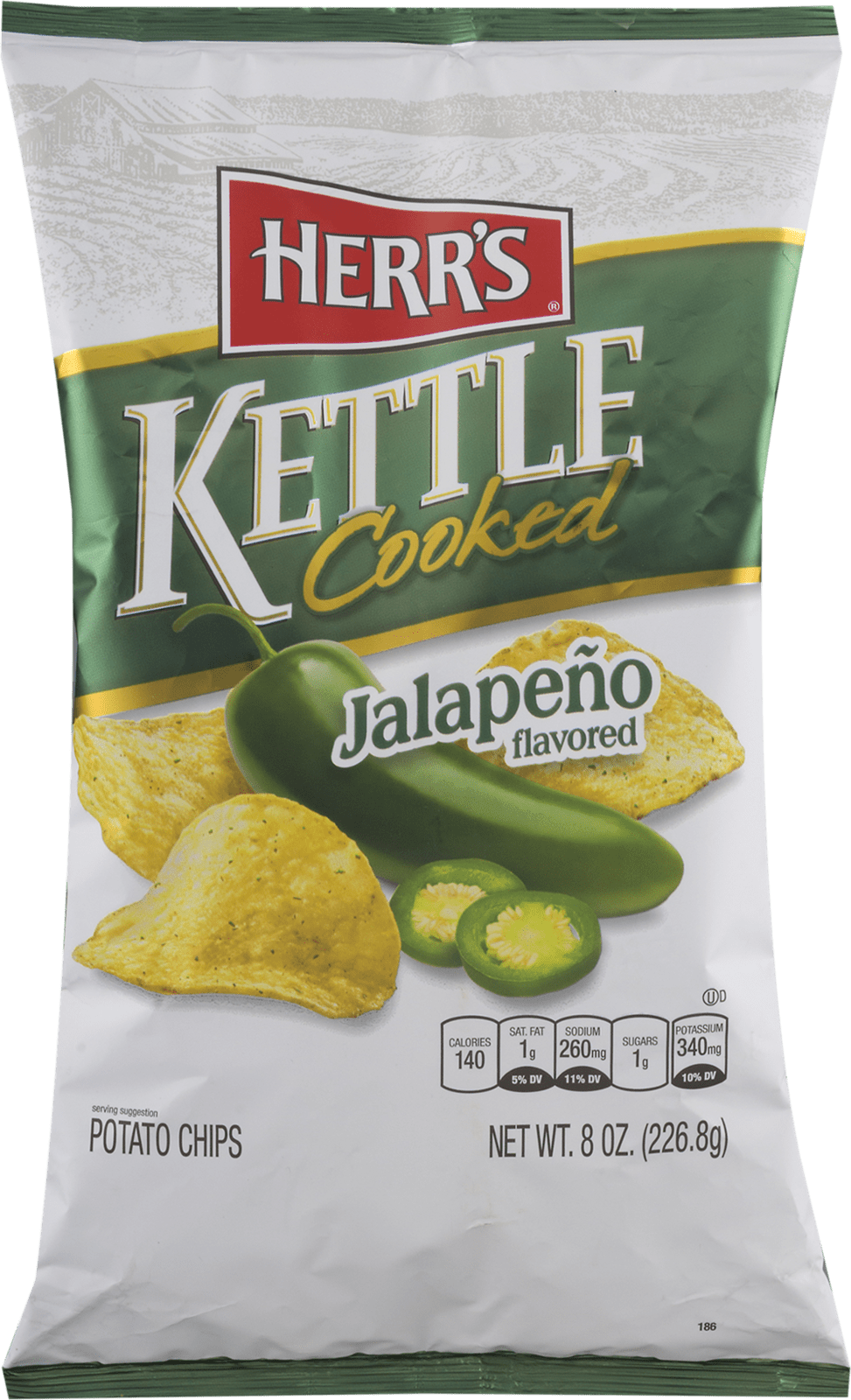 Herr' Kettle Cooked Potato Chips Jalapeno - Herr's Chips (973x1600), Png Download