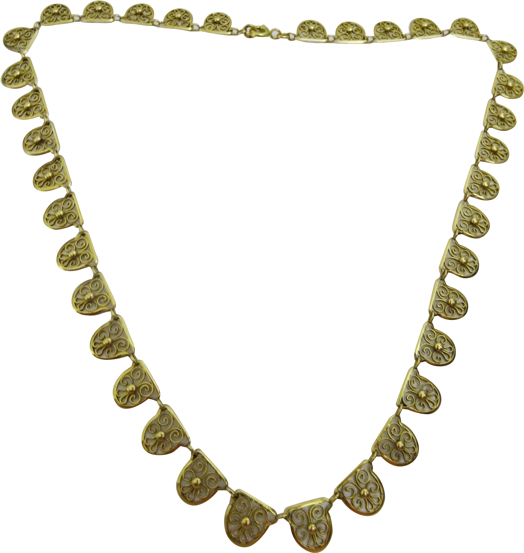 Vintage Elegant French 18 Karat Gold Filigree Necklace - Rudra Mala (1880x1880), Png Download