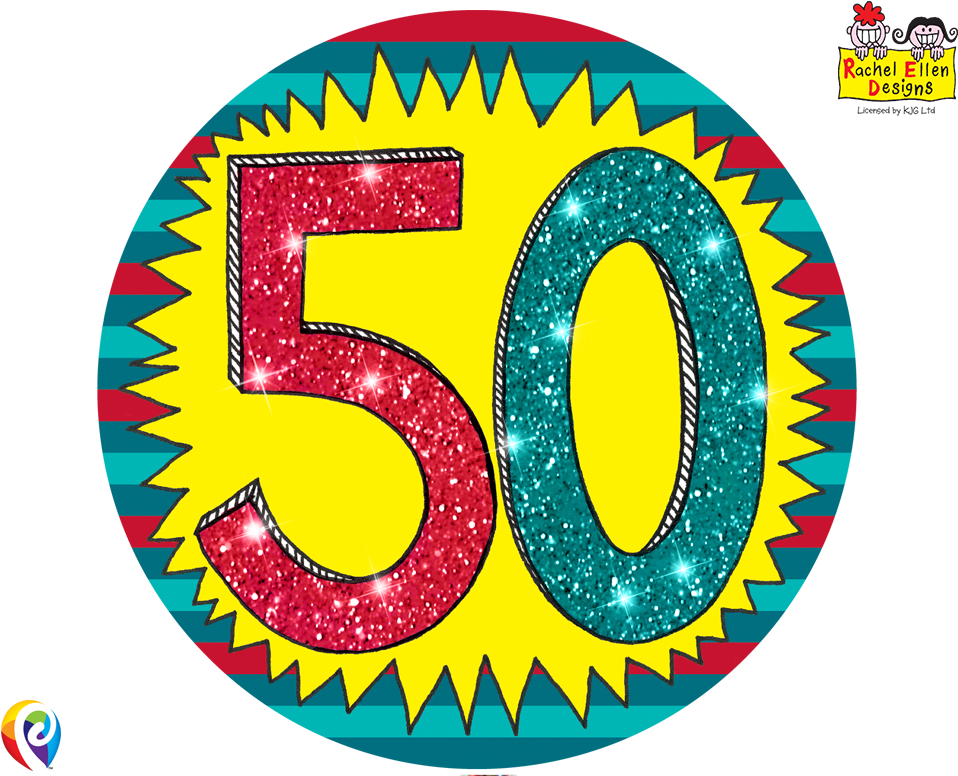 12cm Rachel Ellen Age 50/50th Birthday Multi Colour - Circle (1000x800), Png Download