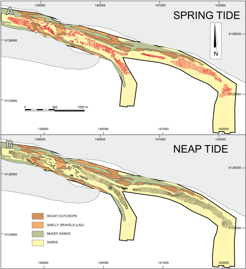 Maps Of Bed Distribution Based On Mosaics Of Side-scan - Diagram (850x874), Png Download