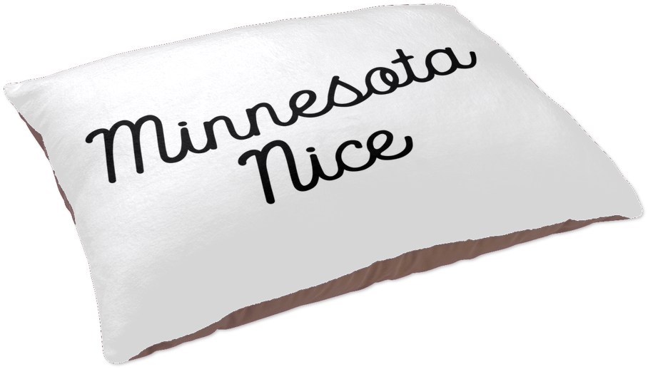 Minnesota Nice Script Pet Bed In White And Black Side - Throw Pillow (1024x1024), Png Download