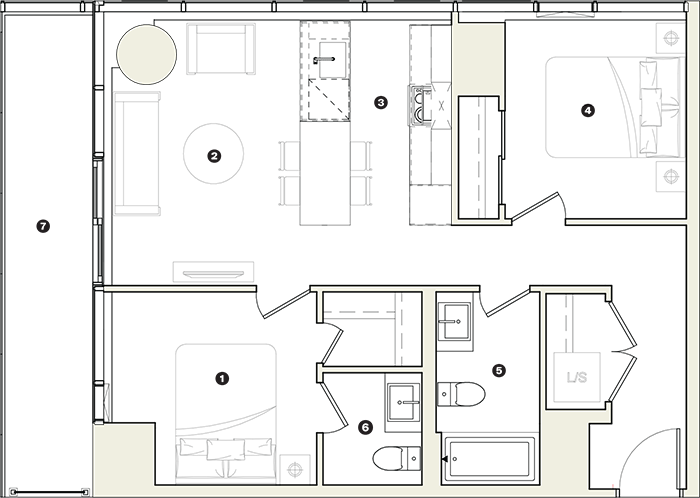 Floor Plan (700x498), Png Download