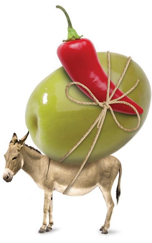 Unearthed Usa Chilli Olives - Donkey Png (500x778), Png Download
