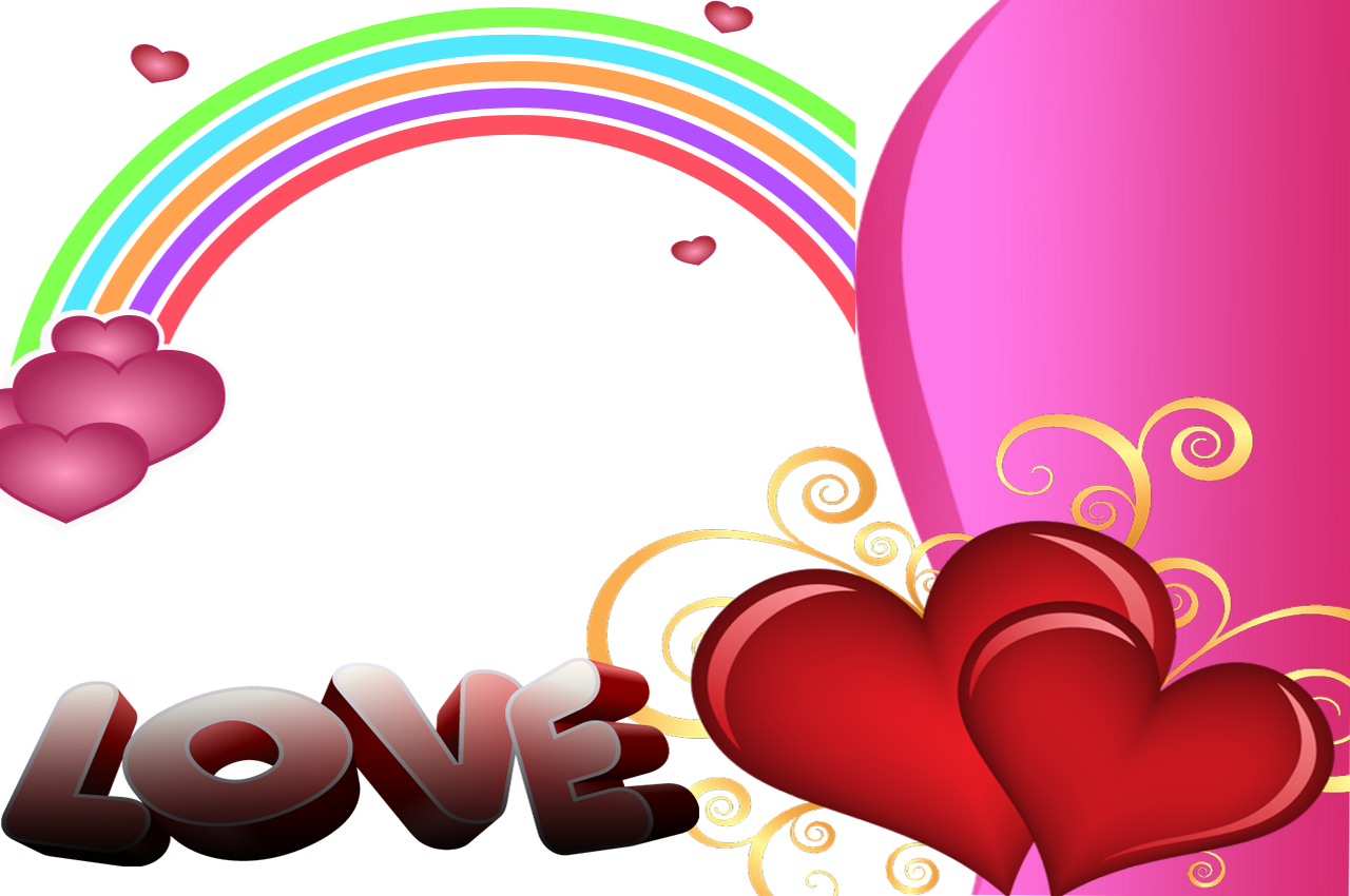 Molduras Para Fotos Namorados Gratis - Valentine's Day Clip Art (1280x850), Png Download