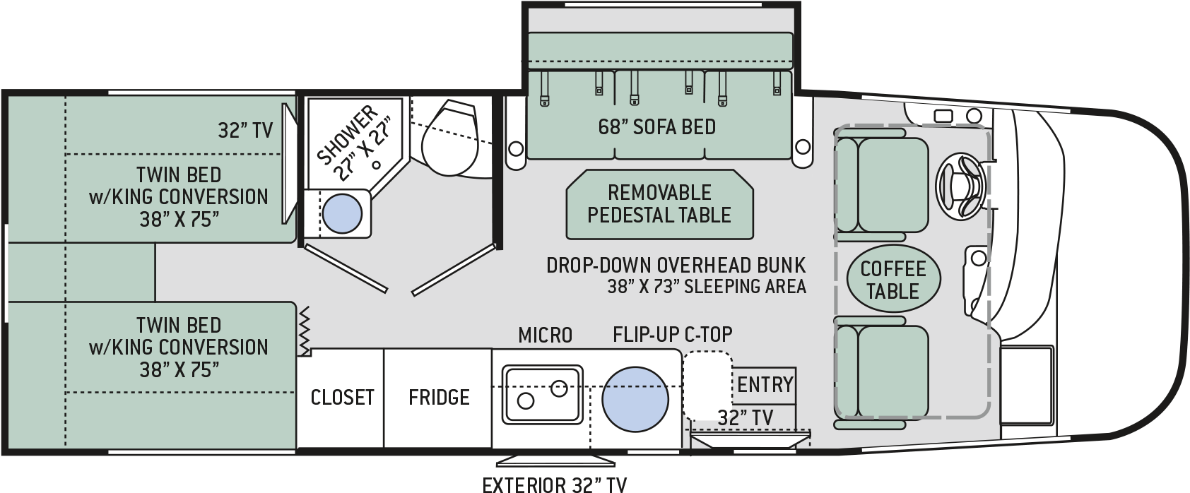 24 - - 2019 Ruv Vegas Floor Plan (2081x800), Png Download