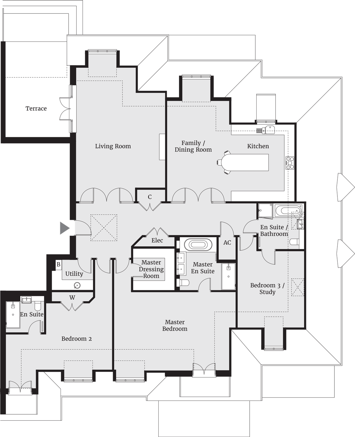 Woodlands Lodge Floor Plans Plot10 - Floor Plan (1190x1463), Png Download