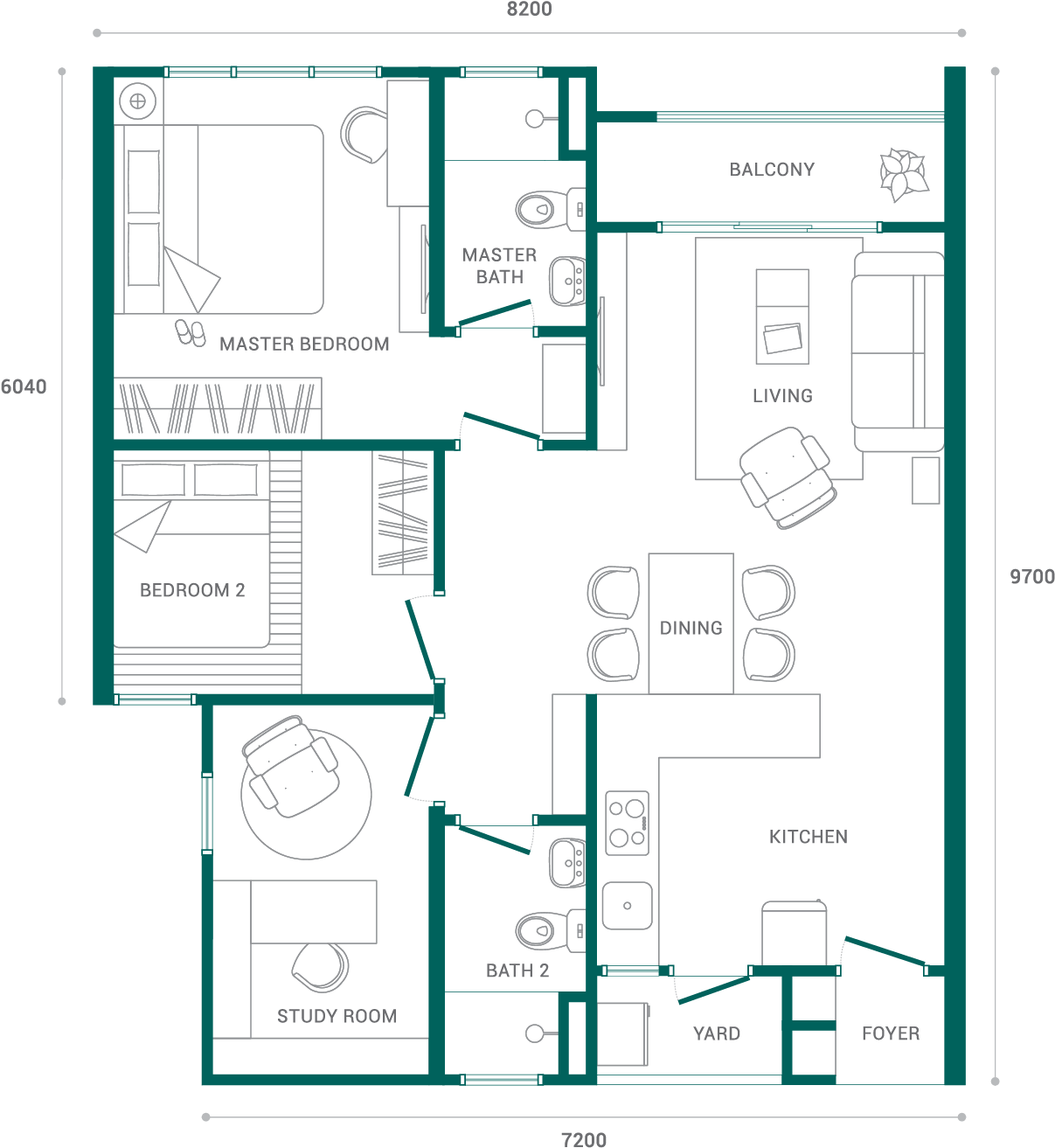 Floor-layout - Diagram (1224x1341), Png Download