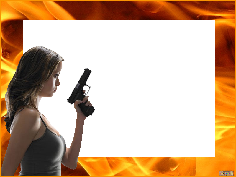 Marcos Photoscape Infierno En Llamas Y Chica Con Pistola - Summer Glau Terminator (800x602), Png Download