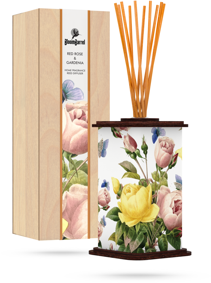 Bloombarrel Home Fragrance Reed Diffuser Red Rose Gardenia - Perfume (1000x1000), Png Download