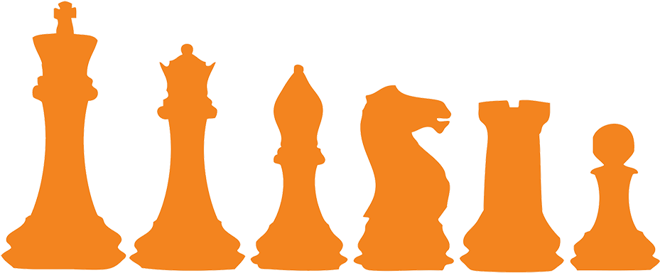 Chess Pieces Orange - Silhouette Chess Pieces Knight (960x545), Png Download