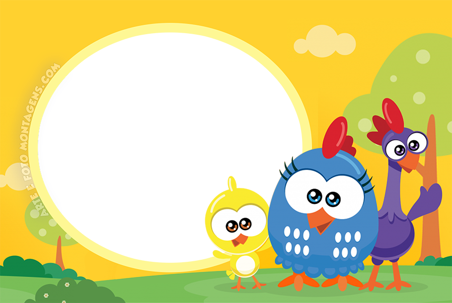 Molduras Personagens E L - Convite Galinha Pintadinha Mini (898x603), Png Download