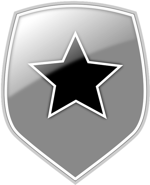 Badge, Shield, Emblem, Star, Protection - Countdown To New Year Calendar Body Shop (599x720), Png Download
