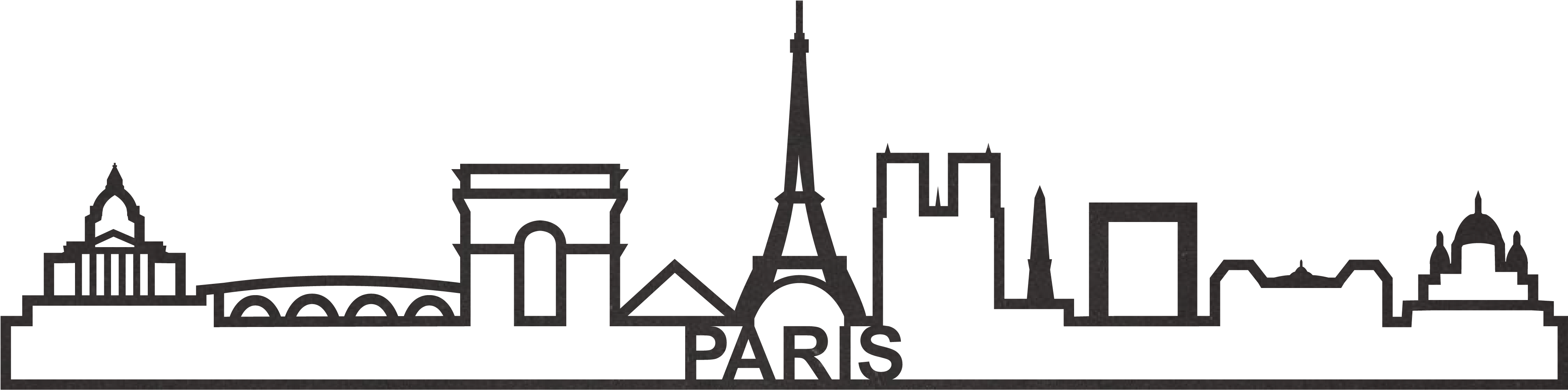 Skyline - Paris - Silhouette (4725x4725), Png Download