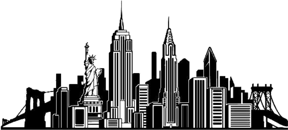 City Sticker - Silhouette New York Skyline Png (1024x1024), Png Download