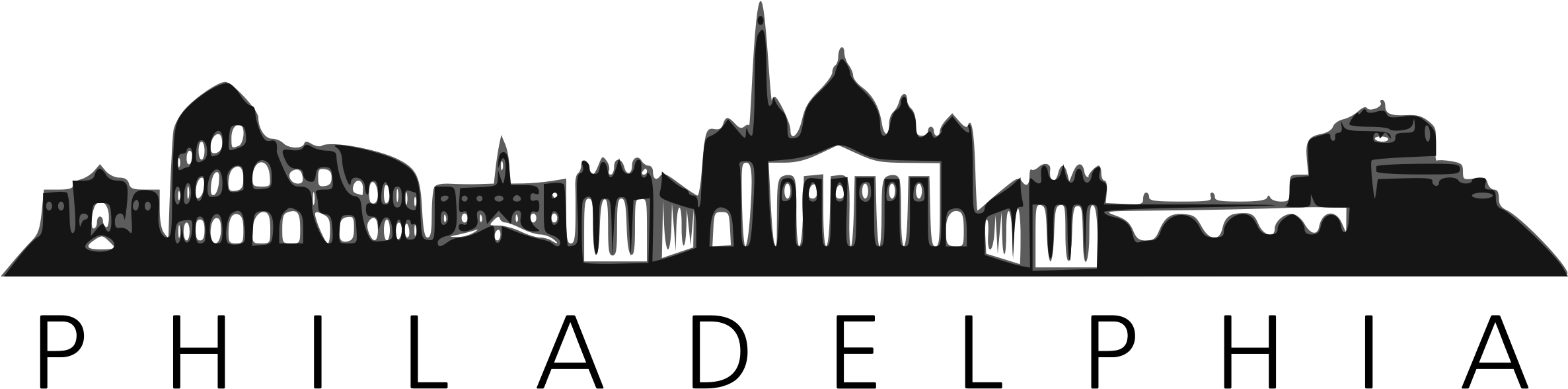 Rome Italy Skyline Silhouette (2400x1697), Png Download