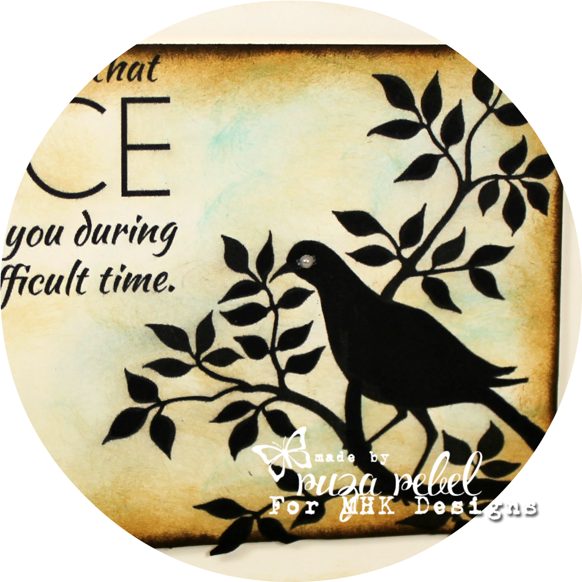 My Card Features The Silhouette Dove And One Of The - Silhouette (1235x1257), Png Download