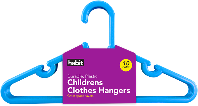 Childrens 10 Pack Kids Coat Clothes Hangers Hanging (800x620), Png Download