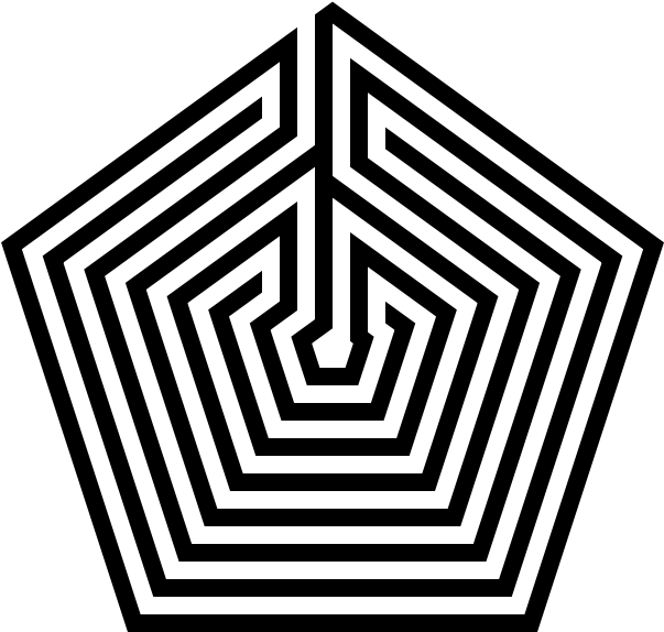 File - Pentagonal-labyrinth - Svg - Geometric Lines And Shapes (628x599), Png Download