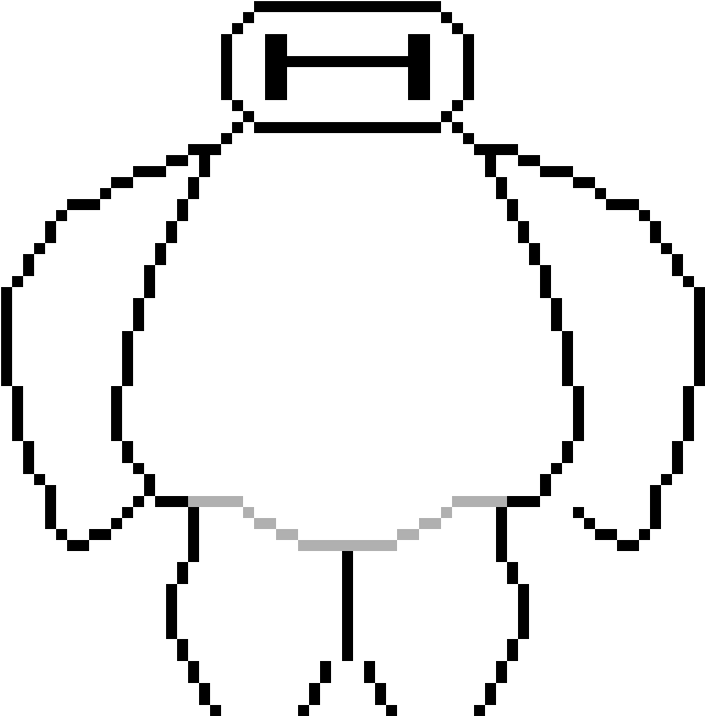 Baymax <3 - Big Pixel Art Baymax (720x770), Png Download